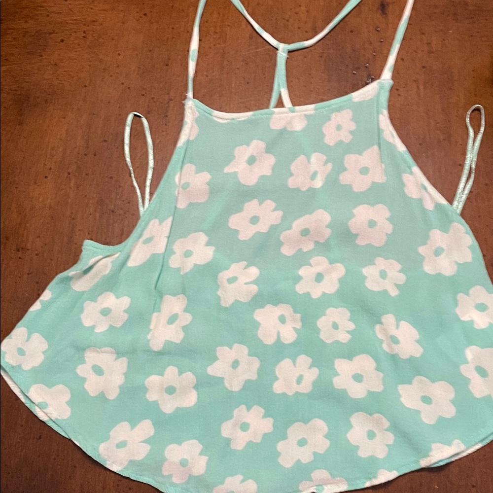 O'Neill Mint and White Floral Top